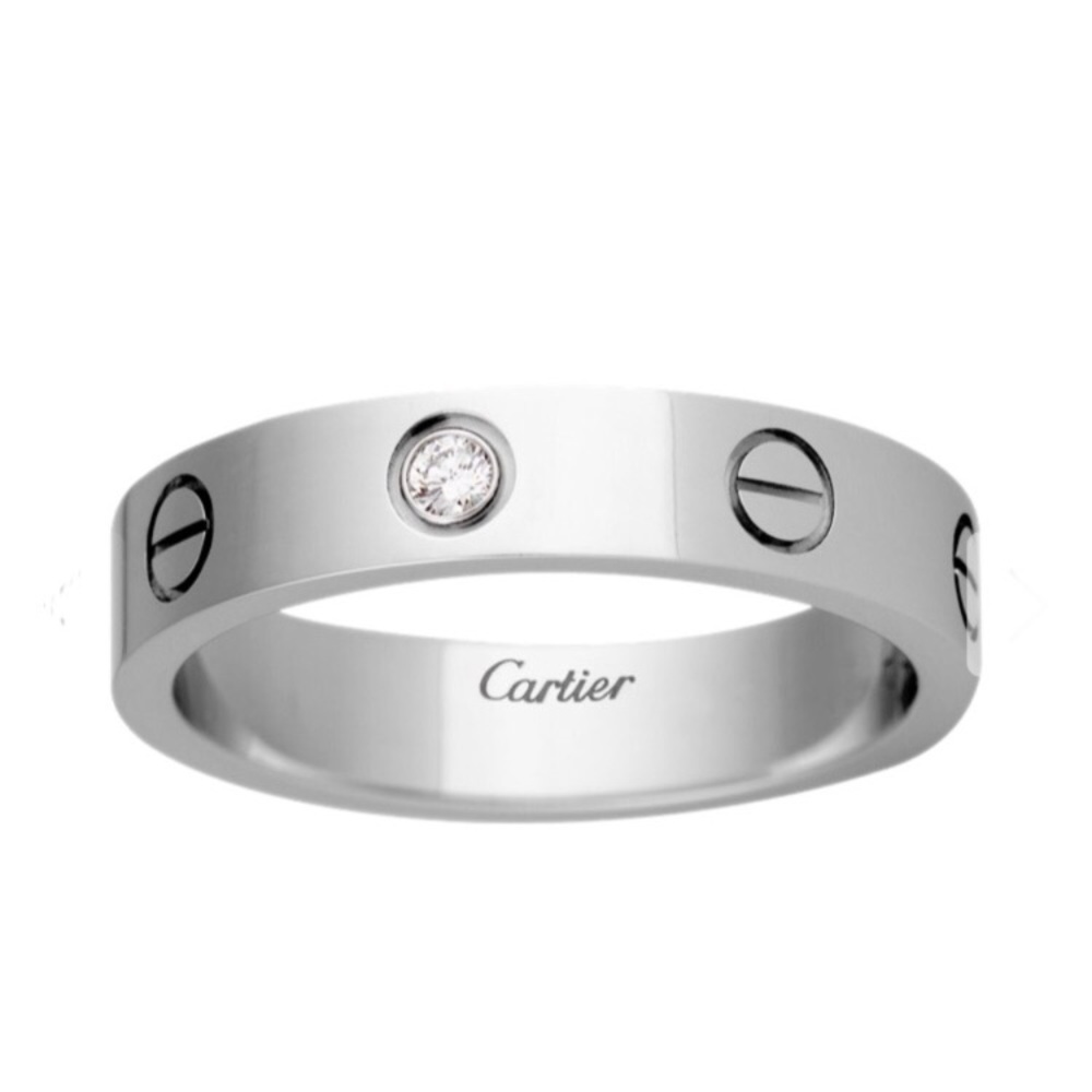 Cartier Love Wedding Band White Gold Ring Diamond